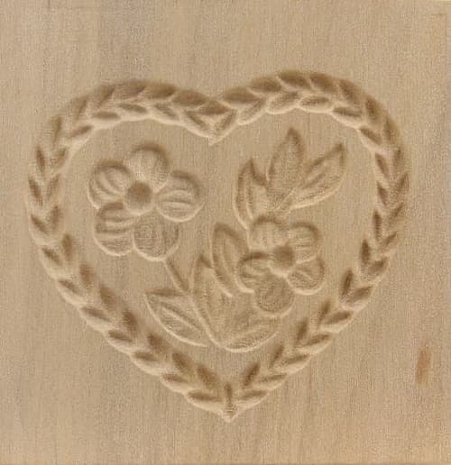 Blume im Herz - Springerle Model aus Birnbaumholz