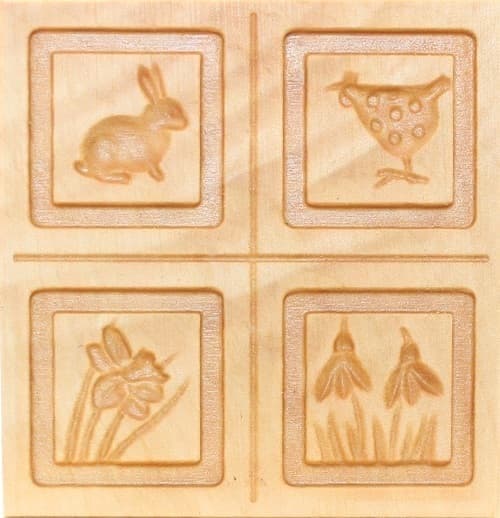 4er Model Ostern, groß - Springerle Model aus Birnbaumholz 4er Model Ostern, groß - Springerle Model aus Birnbaumholz