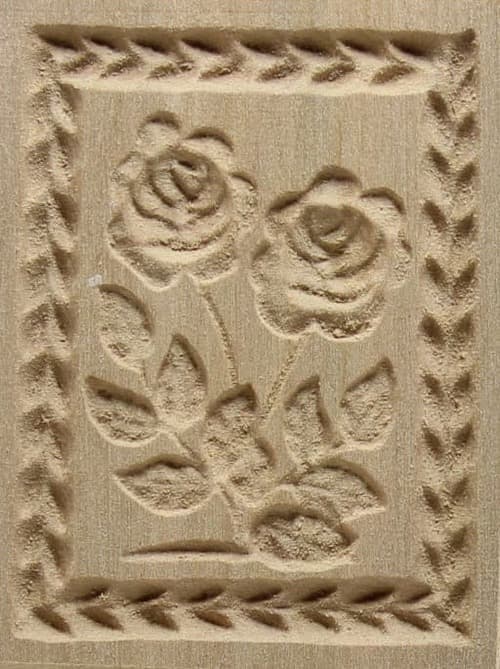 Zwei Rosenblüten - Springerle Model aus Birnbaumholz