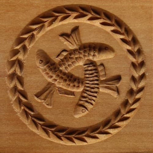 Drei Fische, Dreifaltigkeit - Springerle Model aus Birnbaumholz Drei Fische, Dreifaltigkeit - Springerle Model aus Birnbaumholz