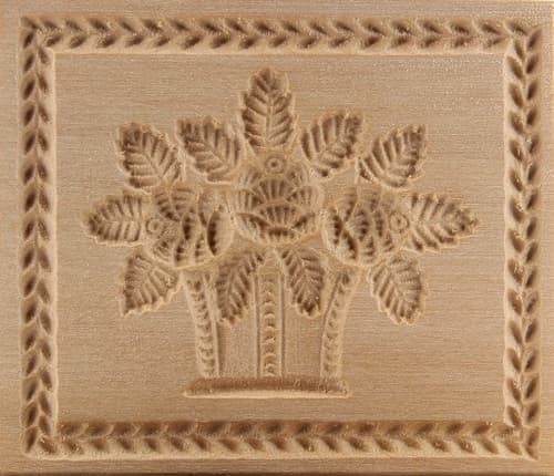 Blumenkorb, rechteckig - Springerle Model aus Birnbaumholz