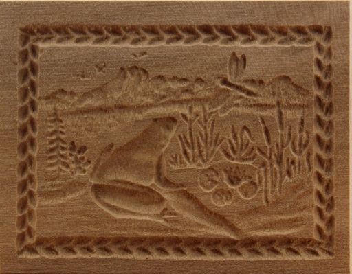 Frosch am Teich - Springerle Model aus Birnbaumholz