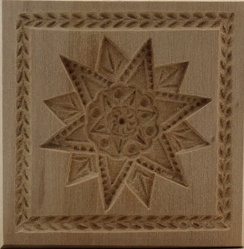 Stern Mandala - Springerle Model aus Birnbaumholz Stern Mandala - Springerle Model aus Birnbaumholz