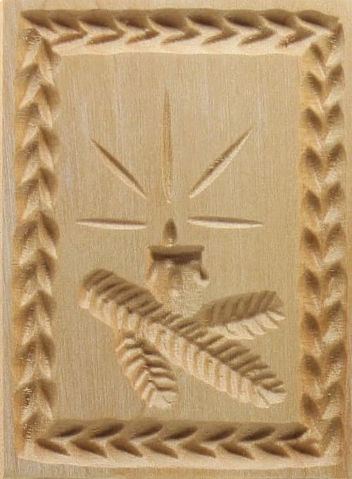 Tannenzweig mit Kerze - Springerle Model aus Birnbaumholz Tannenzweig mit Kerze - Springerle Model aus Birnbaumholz