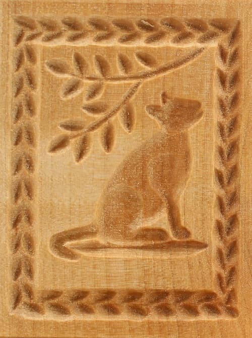 Katze sitzend - Springerle Model aus Birnbaumholz