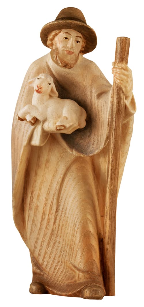 Schäfer Hirte mit Lamm und Stock Schäfer Hirte mit Lamm und Stock