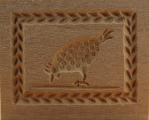 Huhn mit Punkten, pickend klein - Springerle Model aus Birnbaumholz