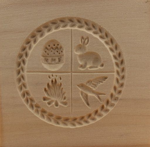 4758_7,5x7,5_Frühlingsgruß mit Blätterrand Durchmesser 6cm_Ostern