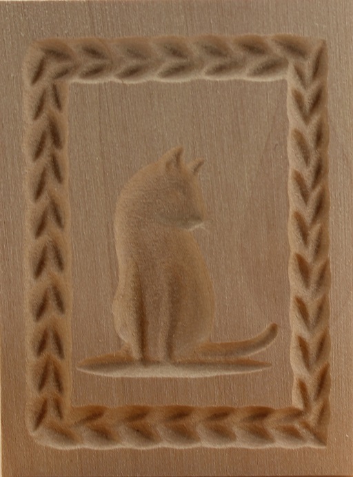 Katze - Springerle Model aus Birnbaumholz Katze - Springerle Model aus Birnbaumholz
