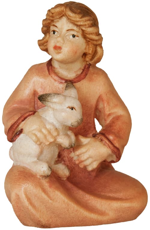 Mädchen sitzend mit Hase Mädchen sitzend mit Hase